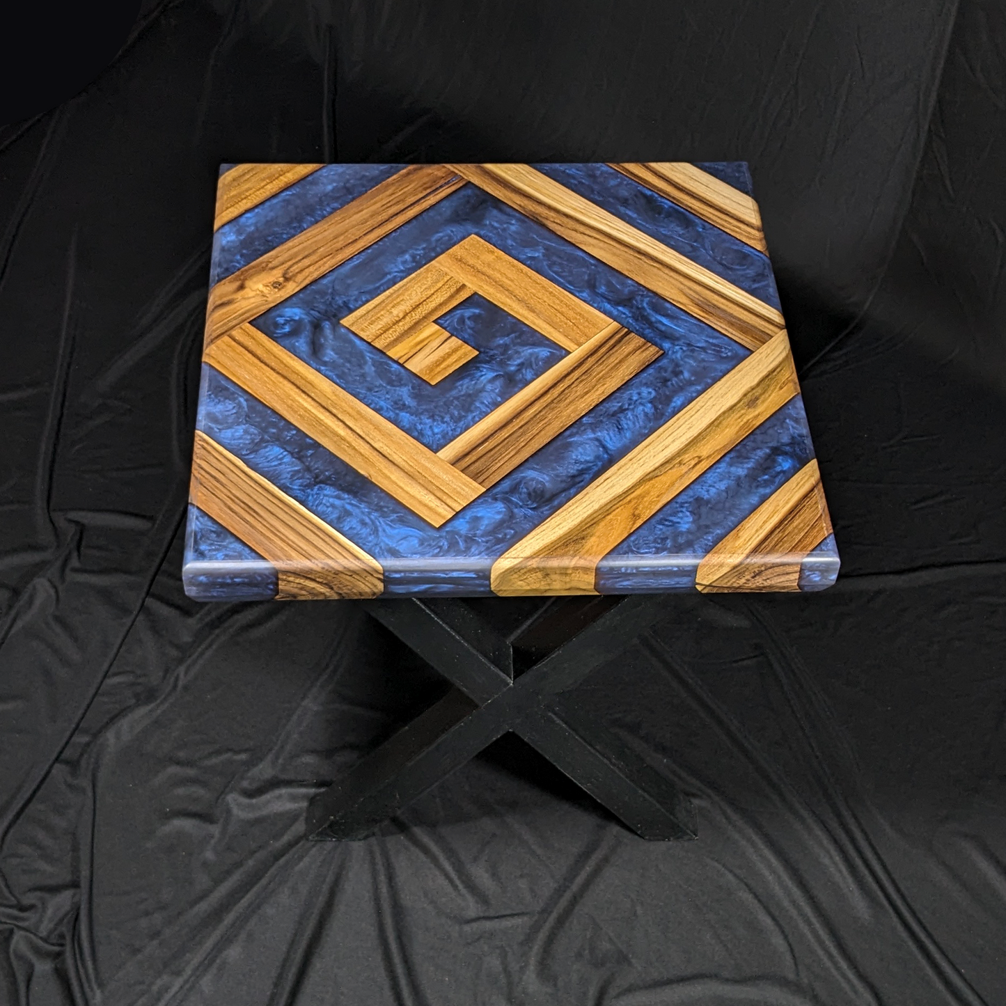 Azure Allure - Spiral Resin End Table