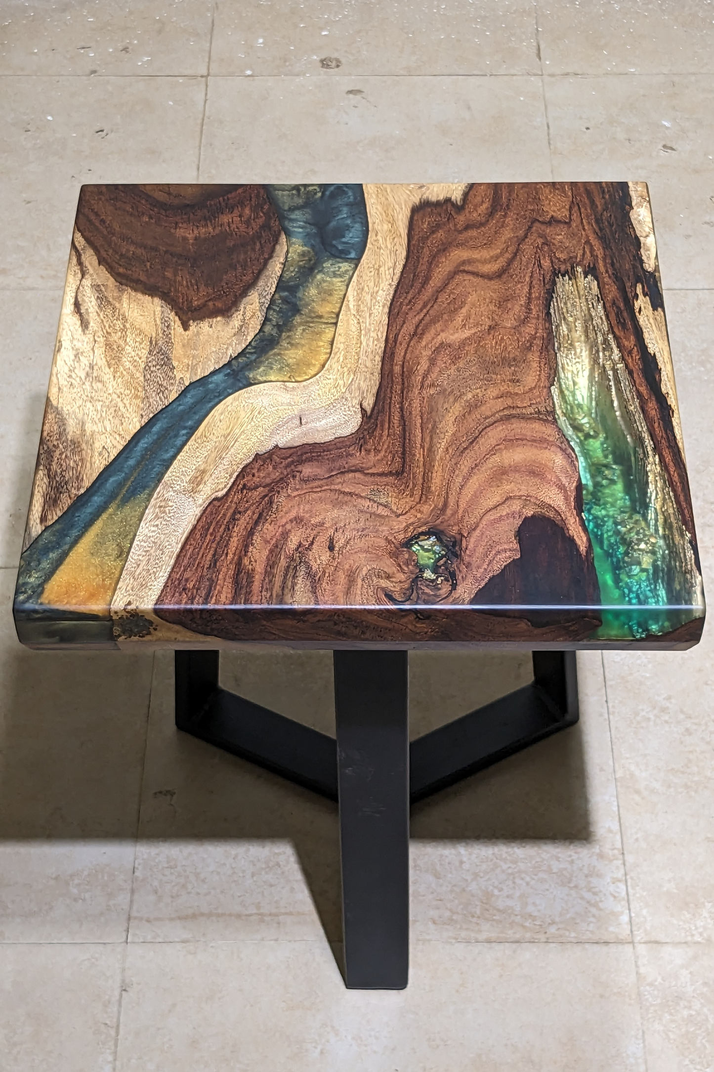 Aureated Jade - Resin End Table